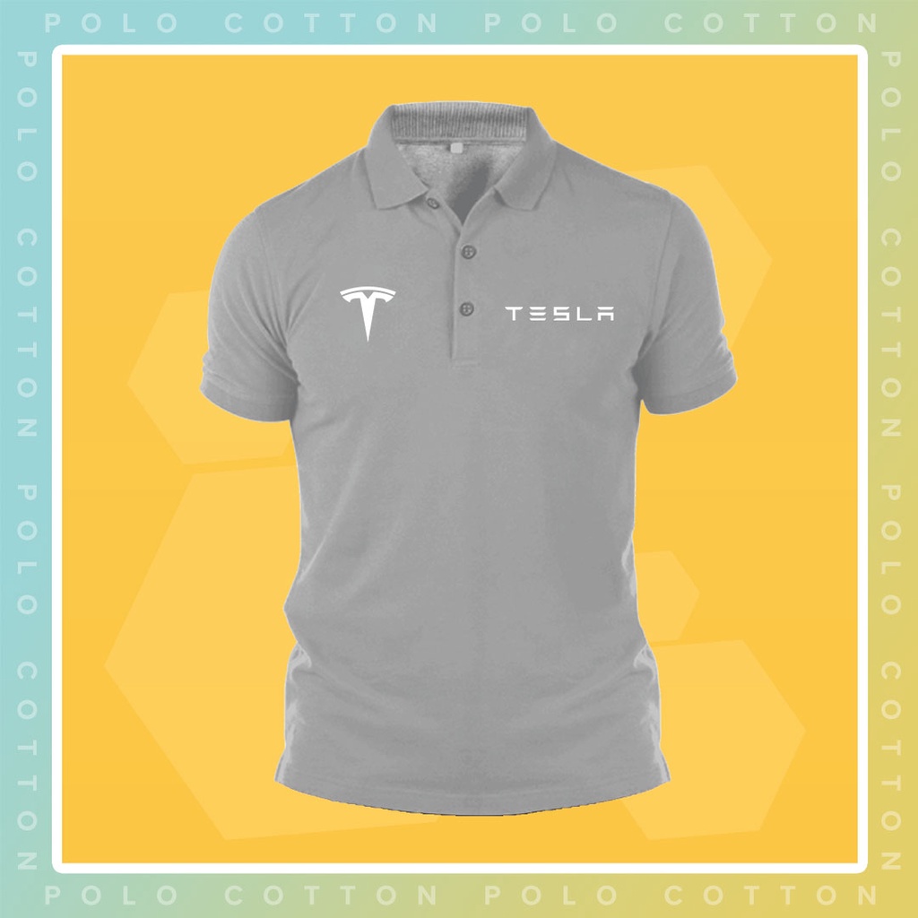 Baju TESLA LOGO XS-7XL Cotton Polo T Shirt T-Shirt Tee Shirts Tshirt ...