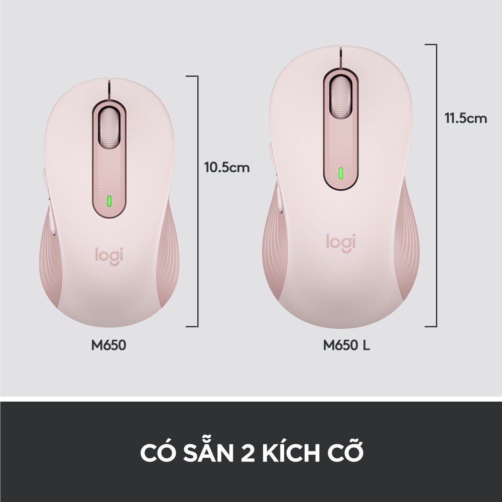 Chuột Không Dây Bluetooth - USB Đa Thiết Bị Logitech M650 - Mia Store