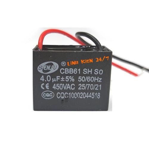Tụ quạt dây senju cbb61 4uf 450v chính hãng