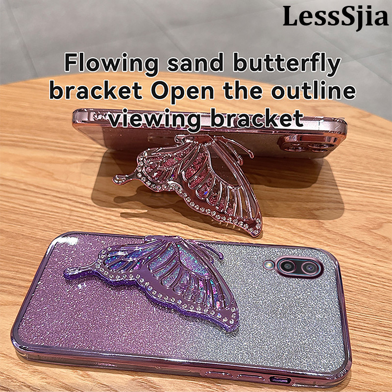 Phone cover OPPO A5i Pro Back case Diamonds butterfly holder shiny hourglass of quicksand transparent soft silicone For OPPO A5i Pro Phone cases.
