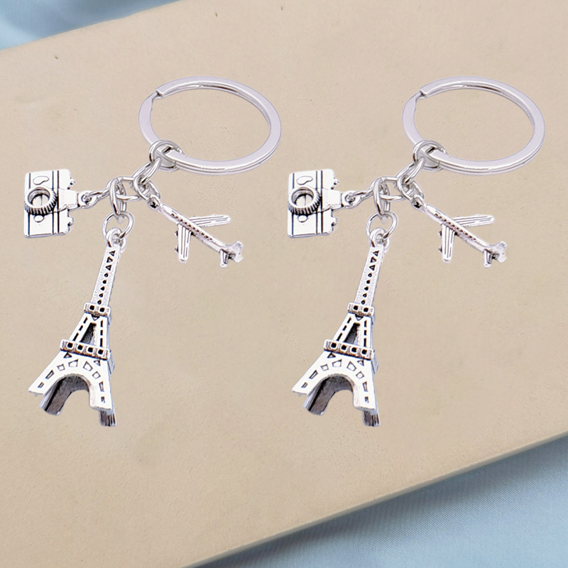 Lovely Mini Paris Eiffel Tower Keychain Aircraft Camera Bag Pendant Keyring Jewelry Gifts Travel Souvenirs Gift Accessories ZHIXING. 