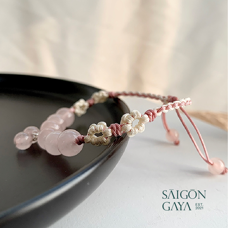 Vòng tay đá pha lê hồng tự nhiên [Siêu đẹp]