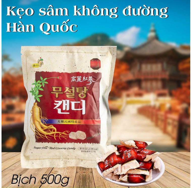 Kẹo sâm không đường hàn quốc bịch 500g -thượng hạn