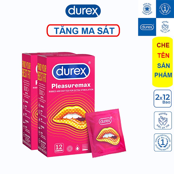 Bao cao su Gai ÊM Durex Pleasuremax 12 bao