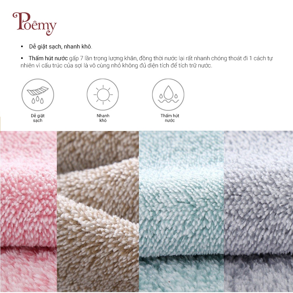 Khăn tắm Poêmy ST KT(70x140cm) - Trơn không sọc