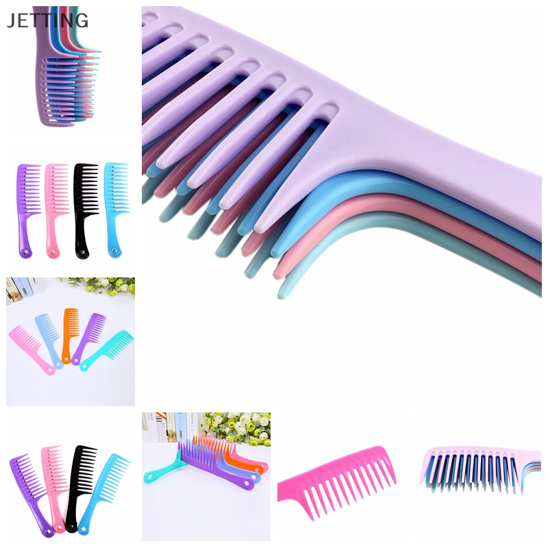 Hot Sale Làm tóc Salon nhựa chống tĩnh xử lý răng rộng Tóc Lược Detangling
