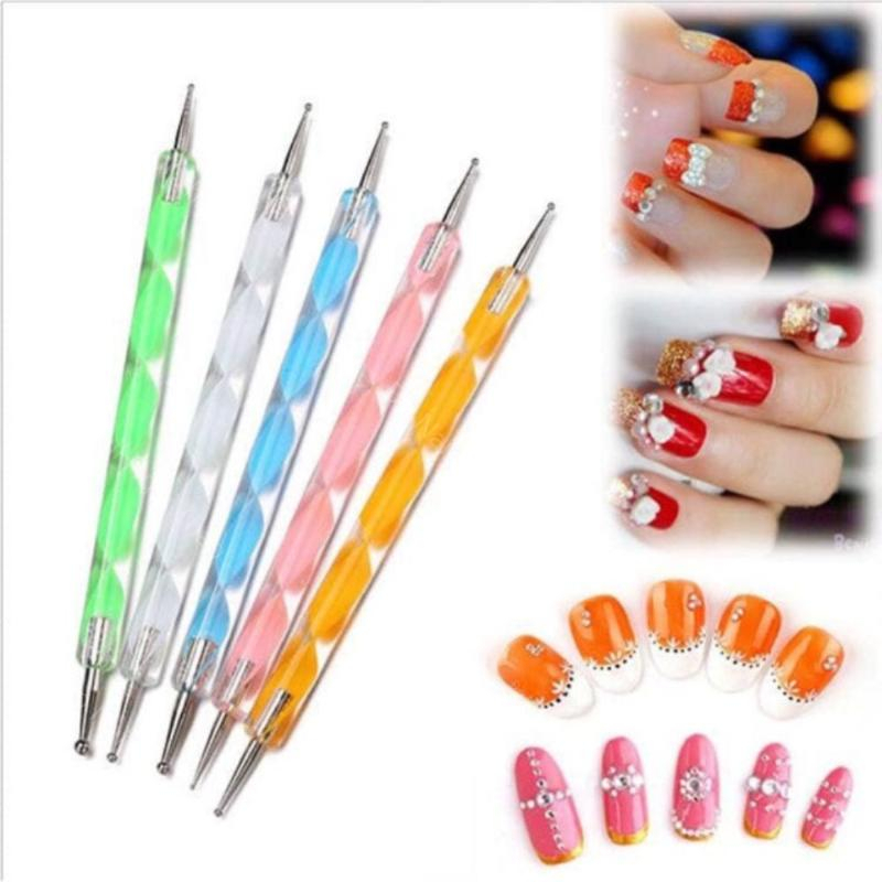 Bút chấm bi vẽ nail 2 đầu - Set 5 cọ chấm bi đủ size