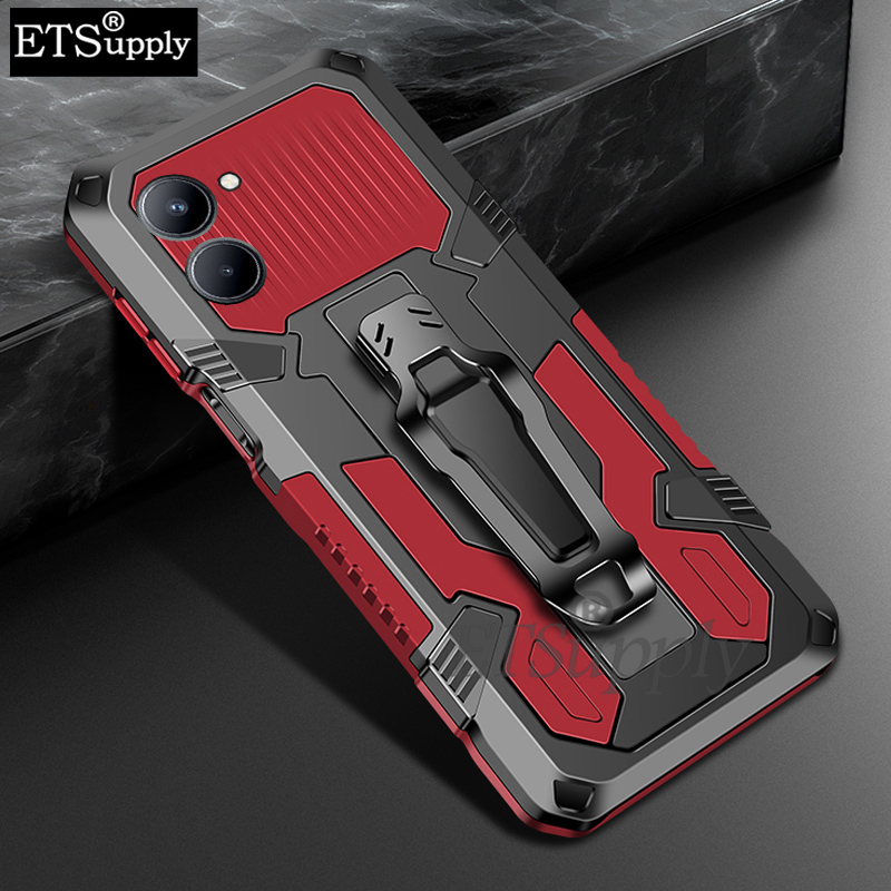 Phone case Vivo Y28S Y03 Y18 Shockproof Armor Stand Holder with Metal Clip Mountaineering Back cover Vivo Y03 Y18 Y28S case.