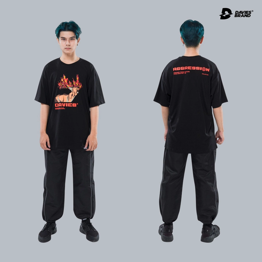 Áo thun Davies nam nữ DSW Tee Amazon Fire - BLACK
