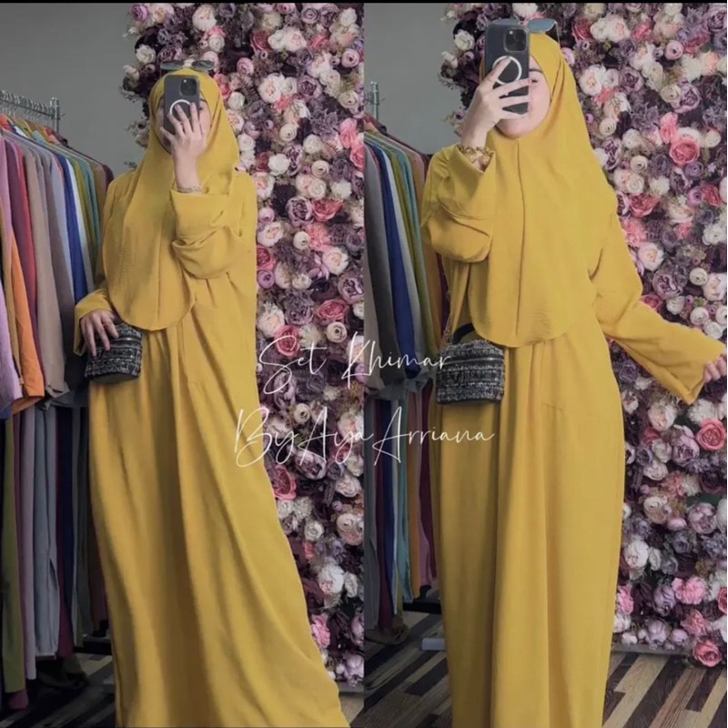 ♗Set jubah free khimar✲