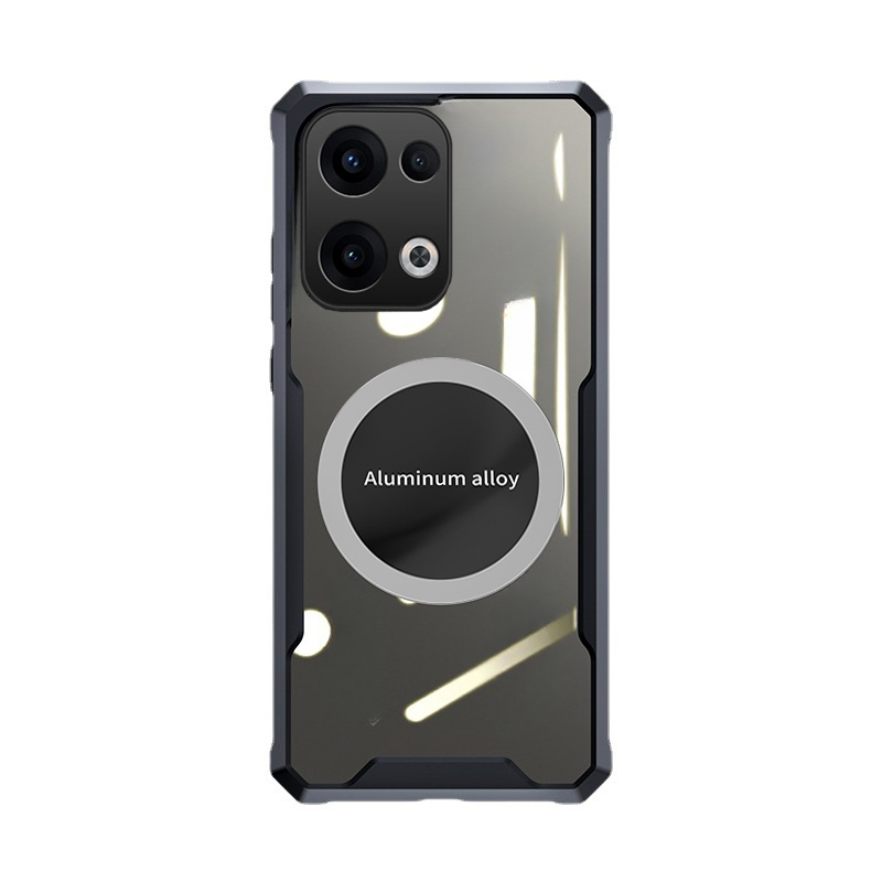 For OPPO Reno 13F 13 Pro Case Hard Clear Transparent Shockproof Car Holder Adsorb Hollow Out Ring For OPPO Reno13 F Reno13 Pro Back cover Phone Cases.