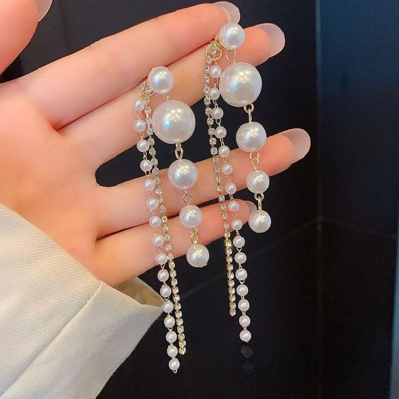Big Pearl Dangle Earrings For Women