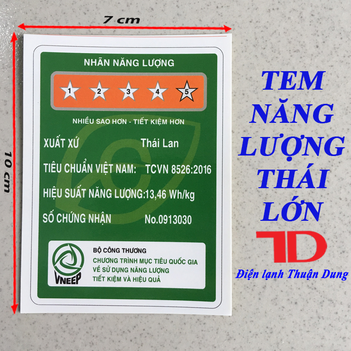 TEM NĂNG LƯỢNG LỚN THÁI_Điện Lạnh Thuận Dung