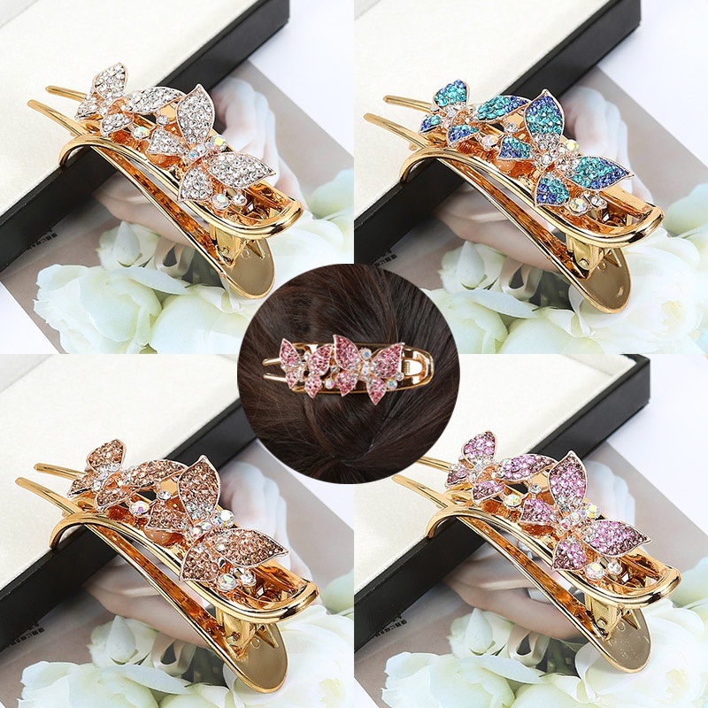 South Korea's new butterfly Rhinestone hairpin fashion colorful hair accessories