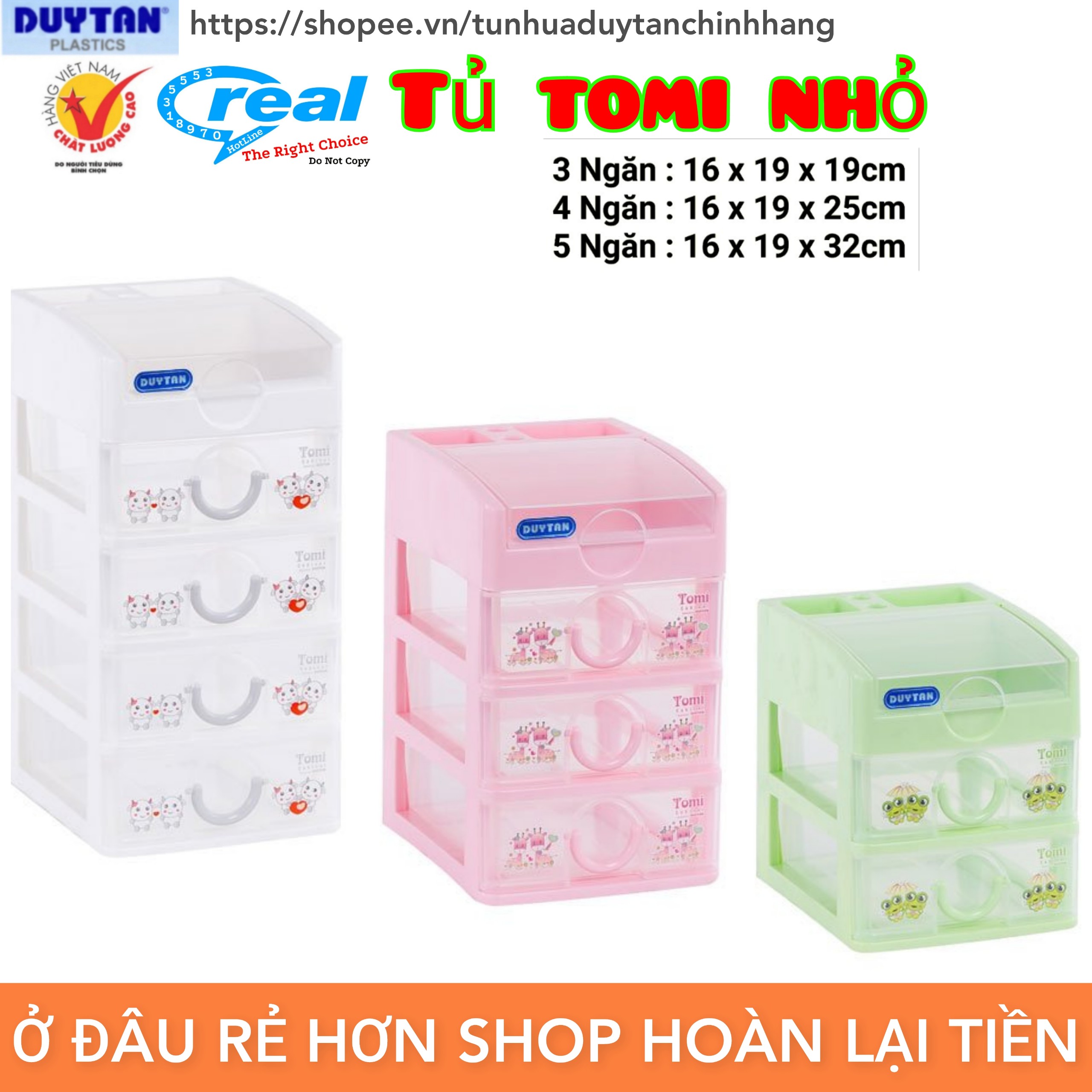 Tủ nhựa Tomi Mini Duy Tân 3 - 4 - 5 ngăn - tủ nhựa duy tân - tủ nhụa mini- tủ duy tân