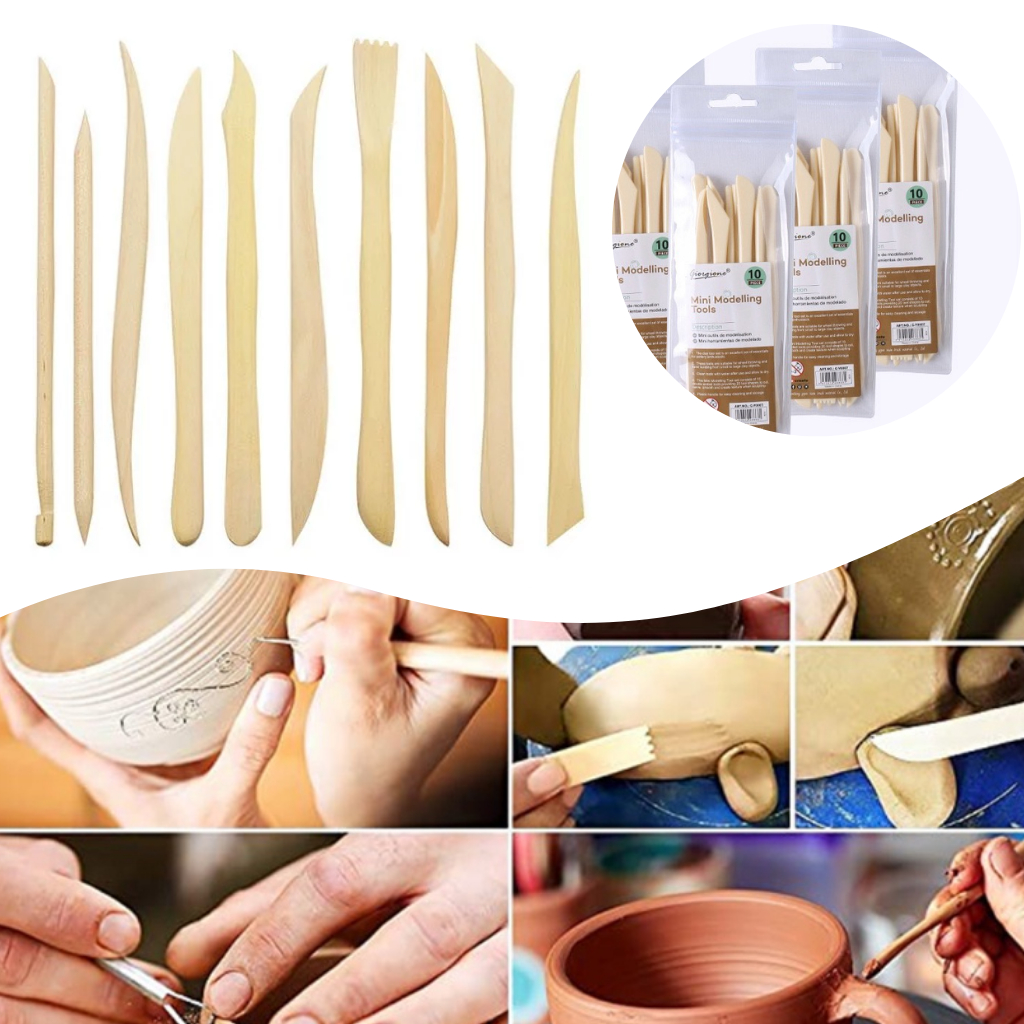 Bộ dụng cụ làm đất sét 10 món, dụng cụ điêu khắc đất sét