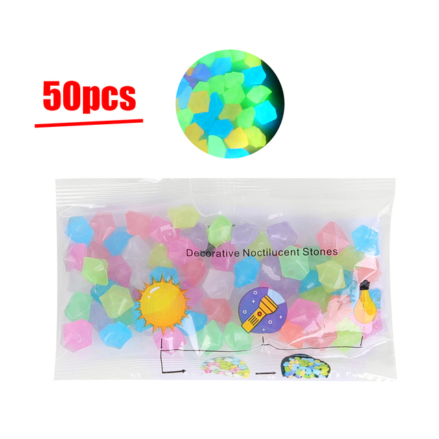 50/100Pcs Luminous Stone Glow In The Dark Garden Pebbles Stone for Garden Yard Outdoor Path Decoration Fish Tank Aquarium Decor