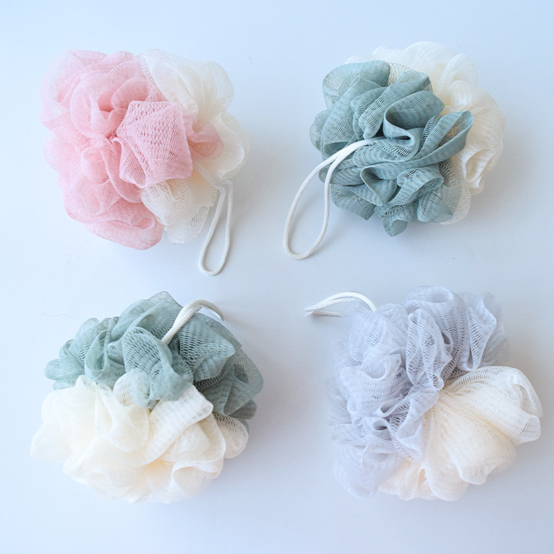 Two Color Matching Super Soft Bath Flower Large Rub Back Bath Ball Durable Bath Ball Bath Back Bath Flower