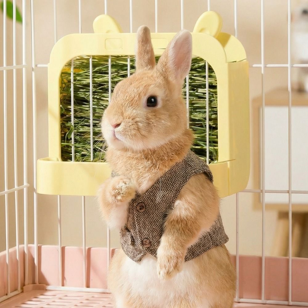 Pet Cage Rack Large Capacity Rabbit Hay Rack Chew Proof Wall Hanging ...