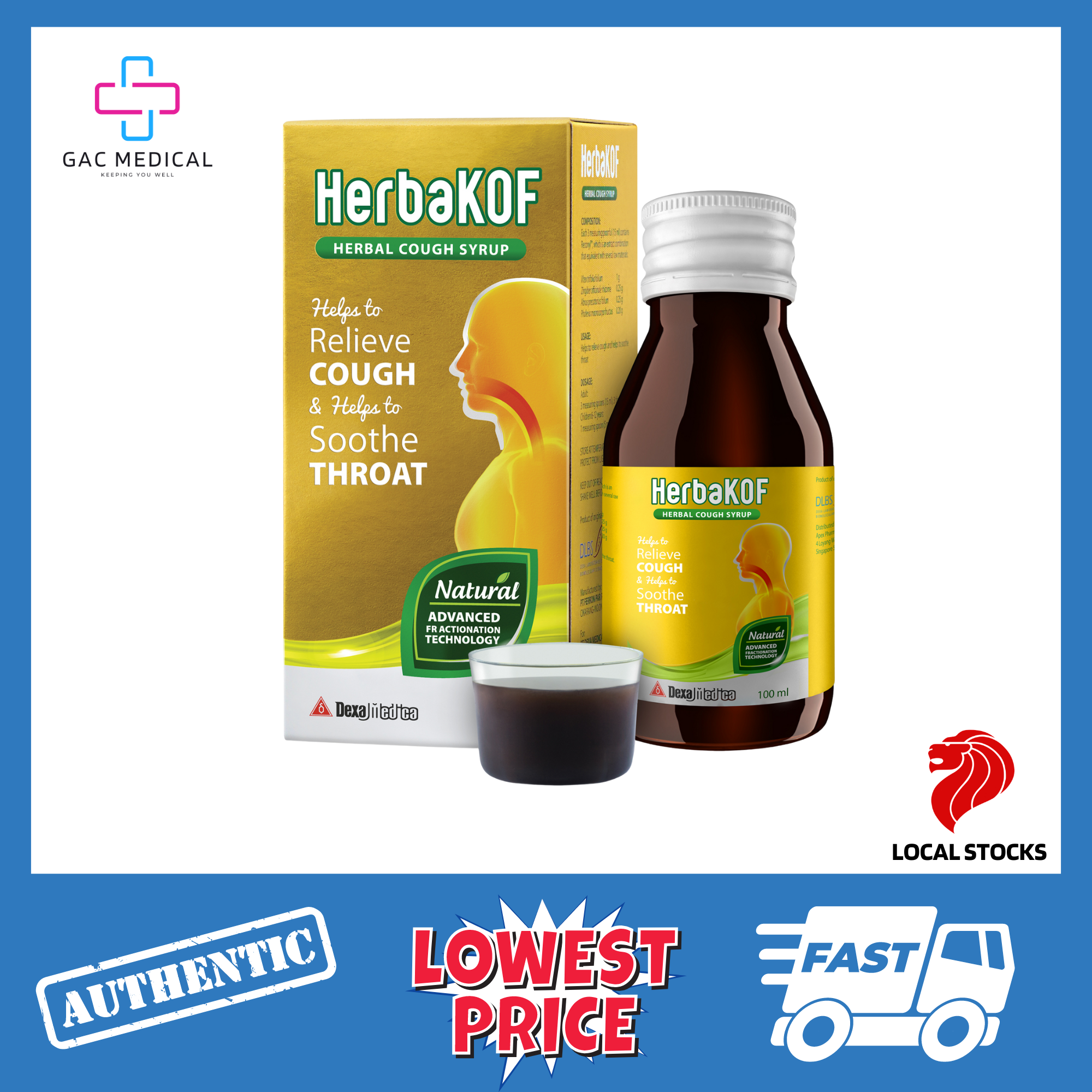 [GAC MEDICAL] HERBAKOF HERBAL COUGH SYRUP Lazada Singapore