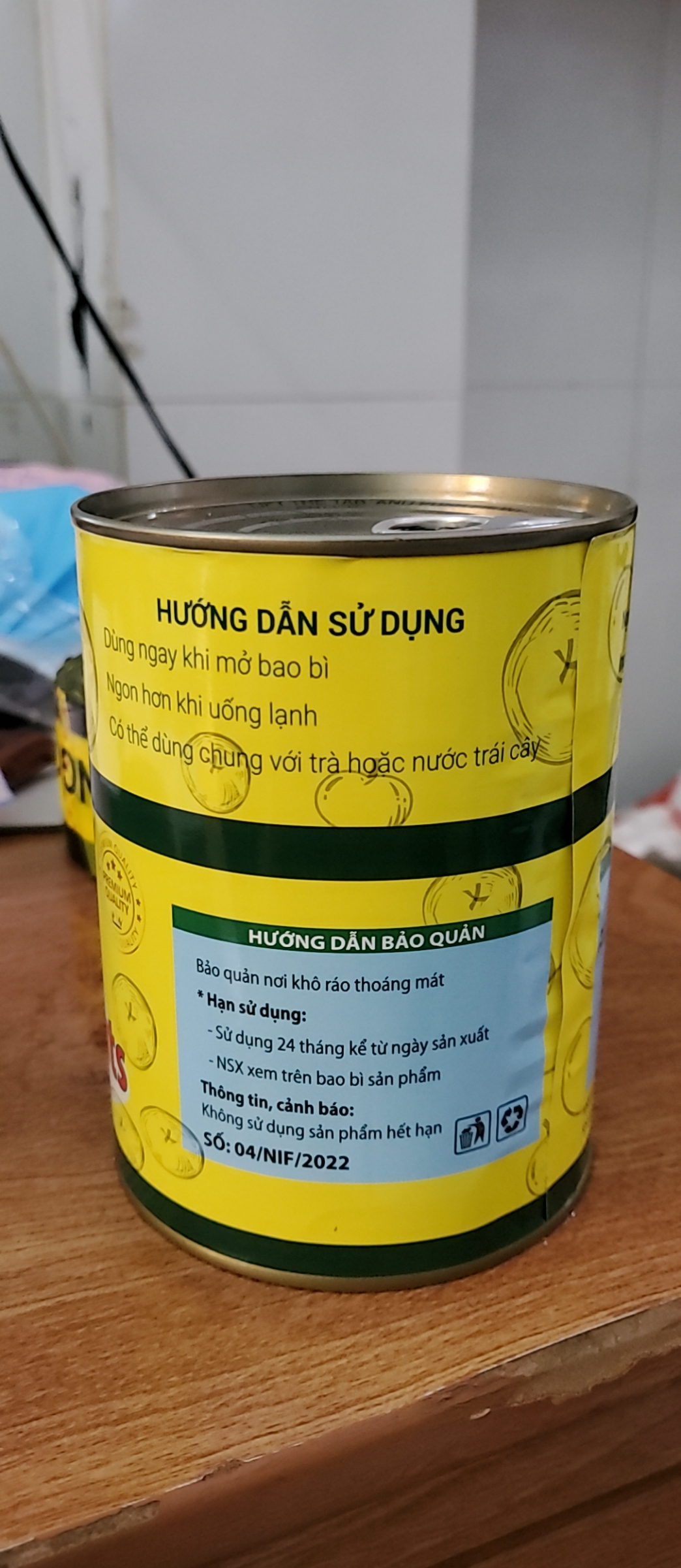 Củ năng đóng lon NIf 560gr