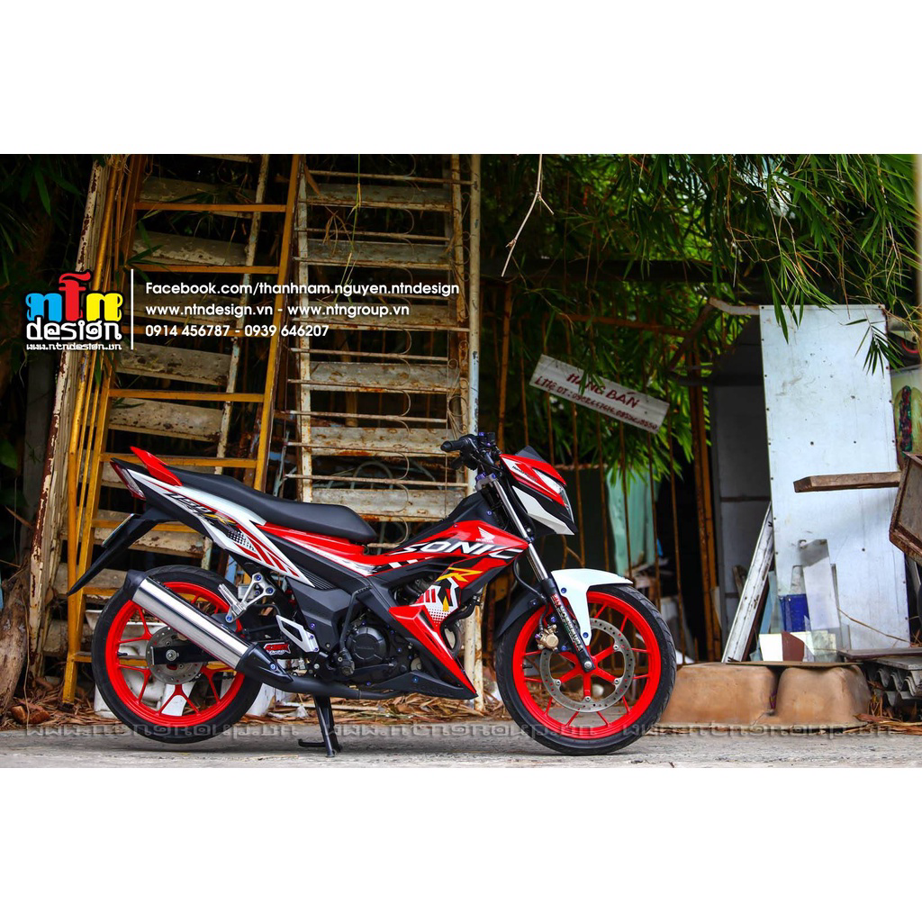 Tem Rời Dán Xe Sonic Mẫu Zin Trắng Đỏ