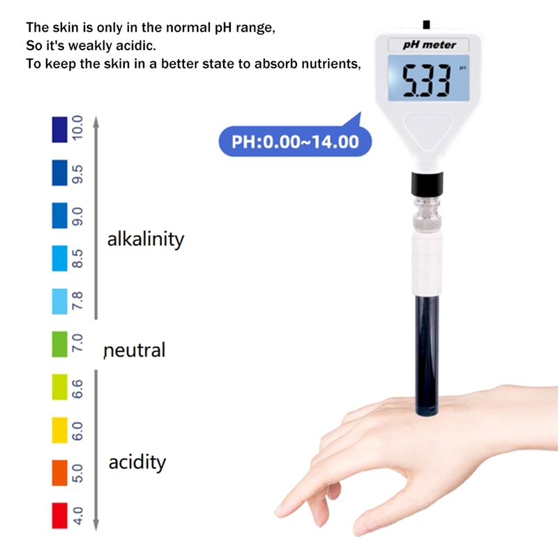 Acidity Meter PH Tester PH Tester Meter with White Backlight for Cheese/Meat/Soil PH-98218