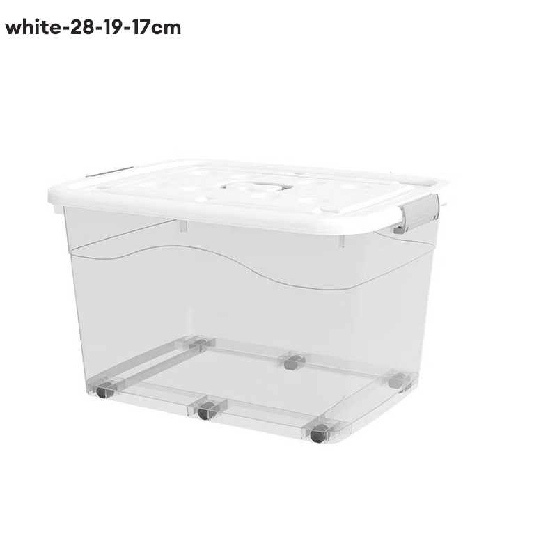 Thickened transparent storage box, household high-capacity clothing storage box with lid, plastic sorting box, storage box