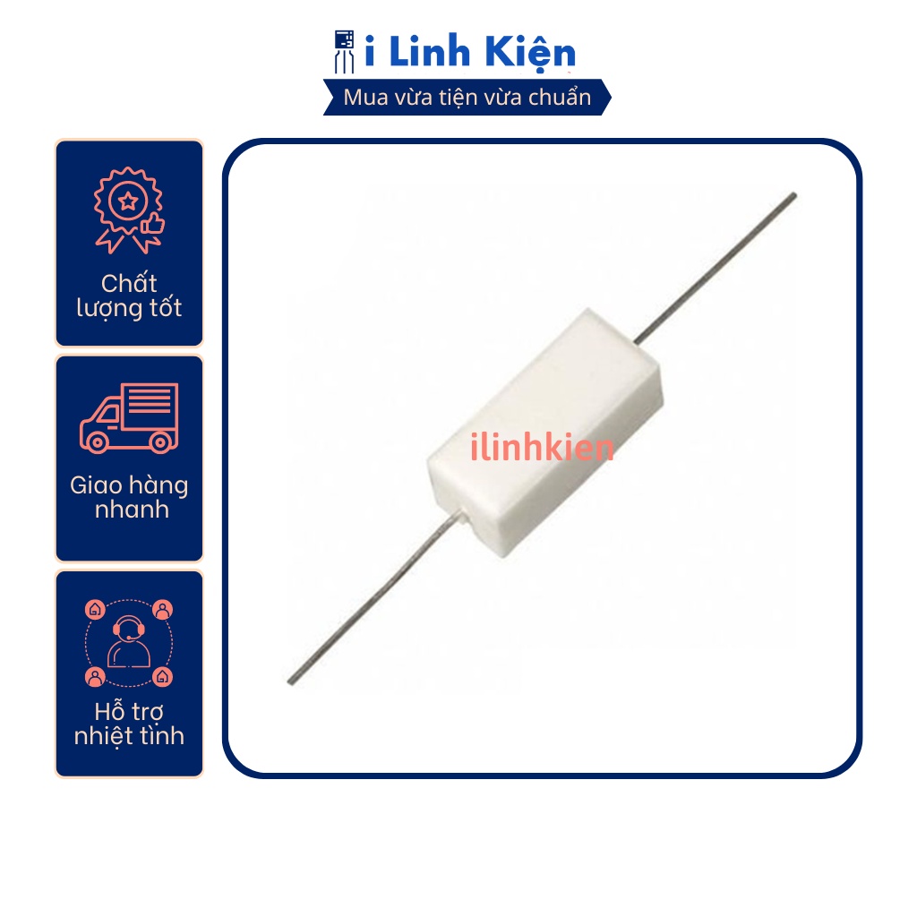 Điện trở sứ 5W 1R 5% chất lượng tốt
