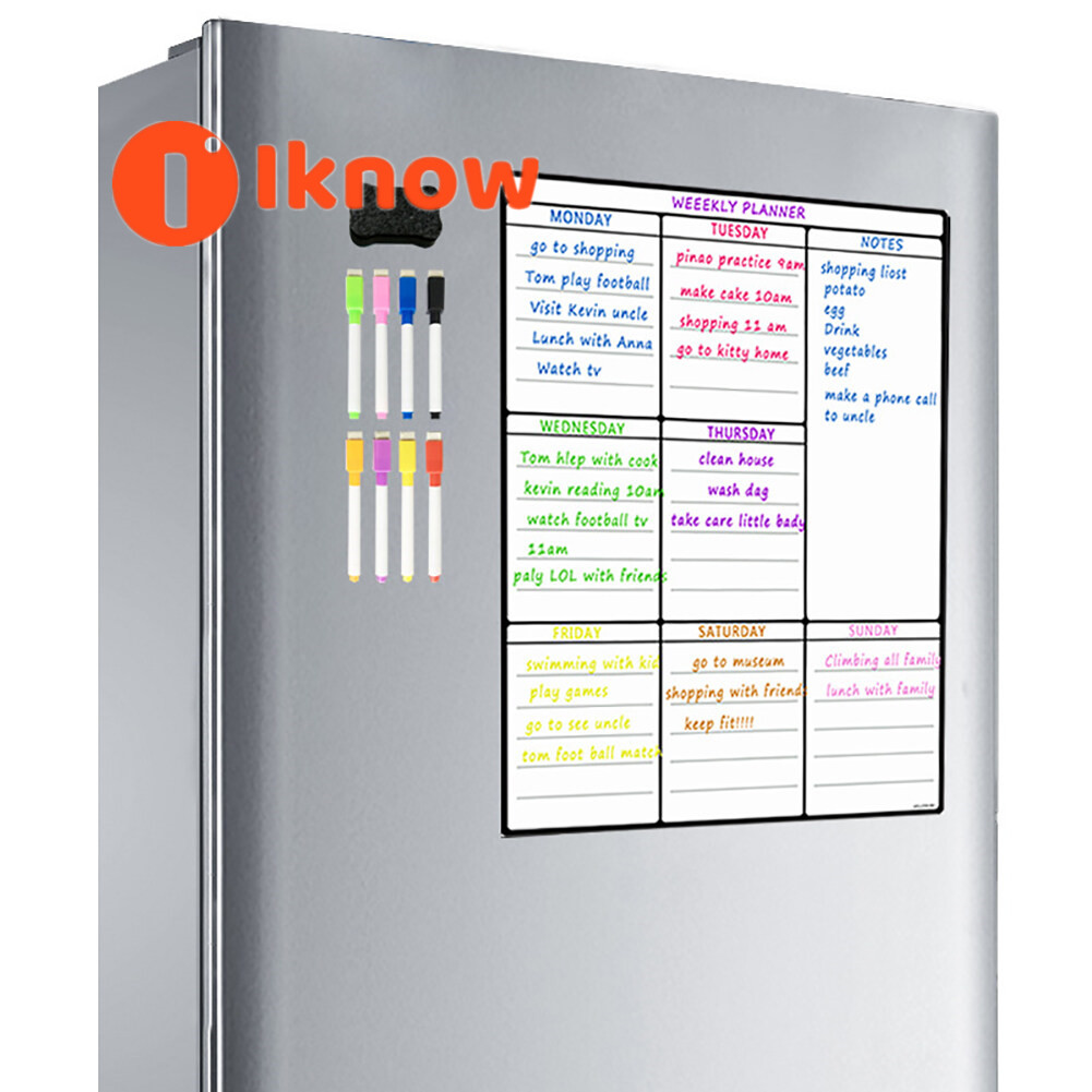 I know Magnetic Whiteboard Sheet For Kitchen Fridge Versatile Fridge Weekly Board For Grocery Shopping List Menu Planning with 8 Markers