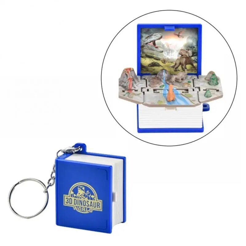 3D Stereoscopic Dinosaur Folding Bomb Book Keychain Mini Space Astronaut Puzzle Castle Decompression Creative Toy.jpg 640x640