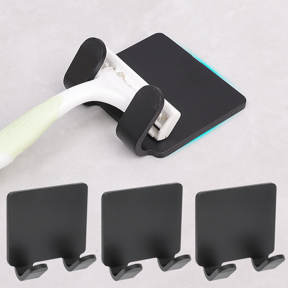 Shaver Hook Black ABS Plastic Wall Hanging with No Punching Strong Load-bearing
