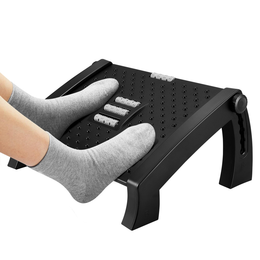 Under Desk Foot Rest Ergonomic Adjustable Height Foot Stool Comfortable