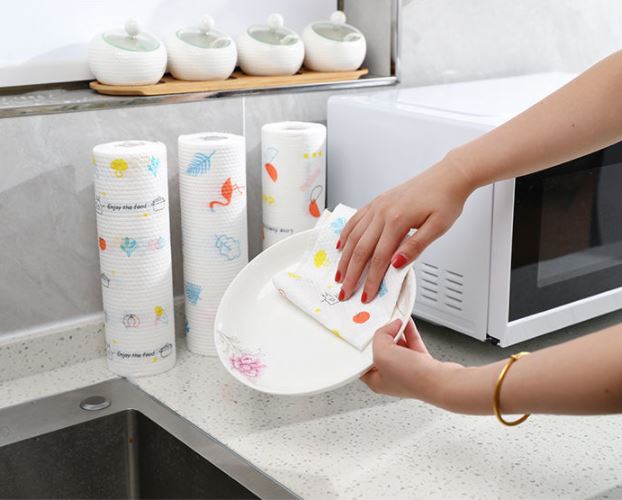 Oil absorbing paper roll-multifunctional kitchen dishcloth-super long reusable washable