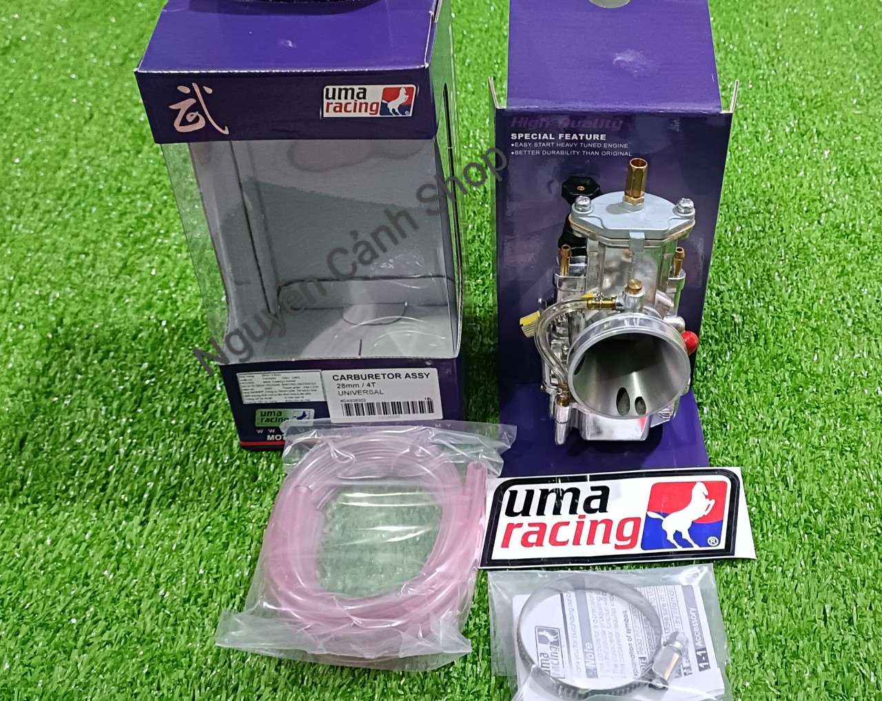 Bình xăng con uma racing chính hãng họng 28mm có ga tròn và ga dẹp gắn xe máy