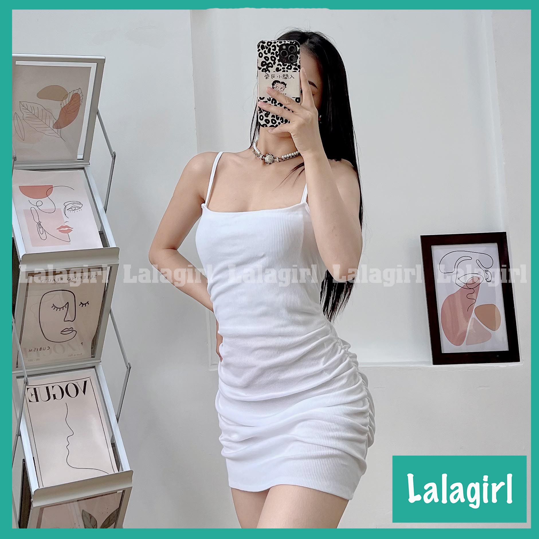 Váy Đầm Body 2 Dây Dúm Eo [DBB]