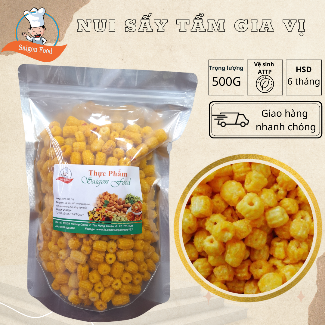 [HCM]Combo 1kg nui sấy tẩm gia vị - SAIGON FOOD