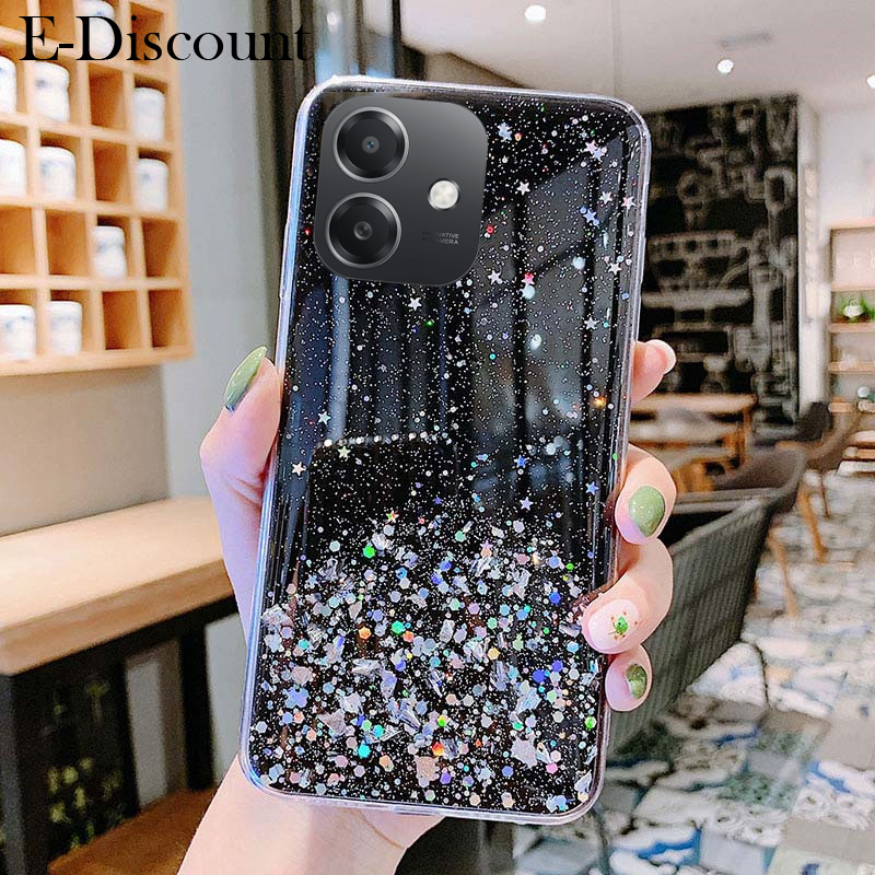 New Phone case OPPO A5i case Glitter Bling Sequins Starry Sky Transparent Soft Full Stars Moon for OPPO A5i case. 