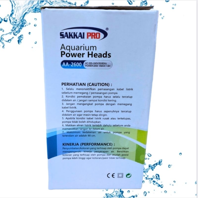 SAKKAI PRO AA 2600 Pompa Aquarium Kolam Submersible pump