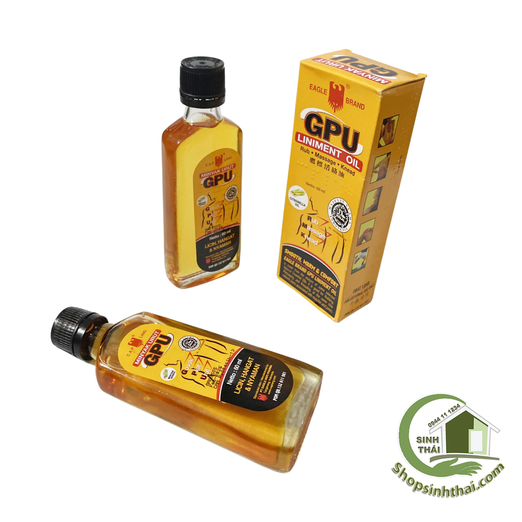 Dầu xoa bóp gpu 60ml - dầu gừng indonesia