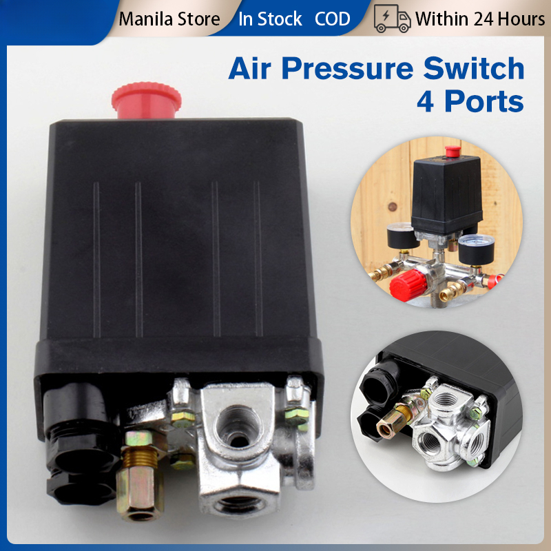 High Quality 4 Port Air Compressor Pressure Switch Control Valve 220V ...