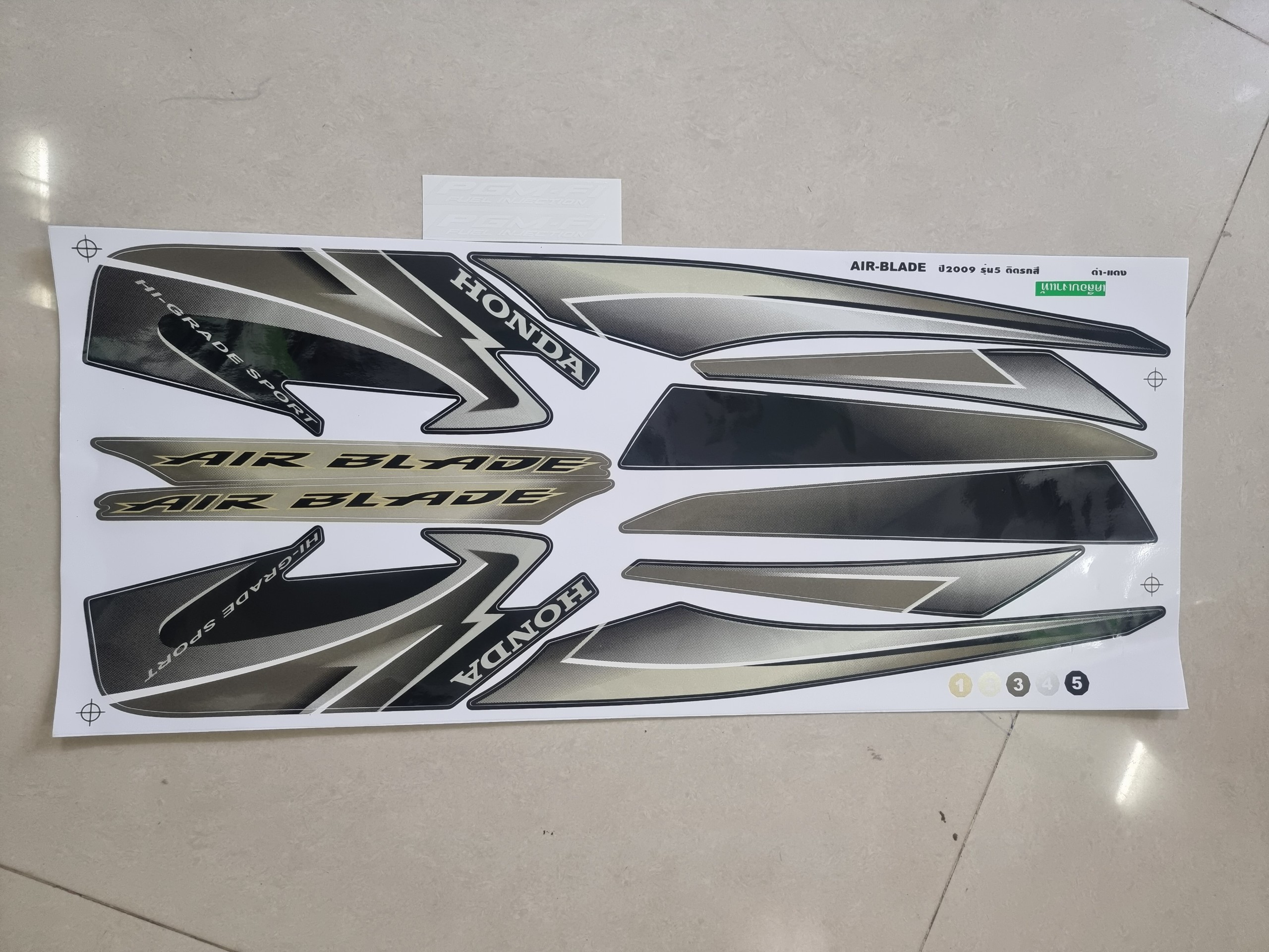 Tem lụa airblade thái 2009 xám đen