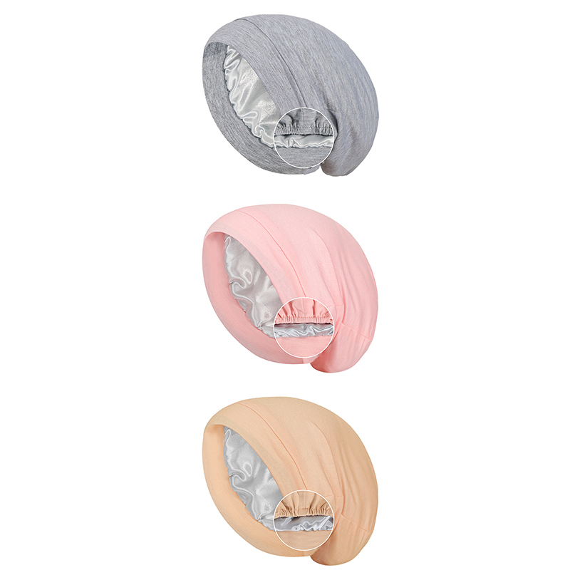 Satin Lined Bonnet Hat For Women Men Soft Adjustable Sleeping Hat Curly Hair Care Unisex Silk Night Hair Cap Muslim Turban HatNIUMAO. 