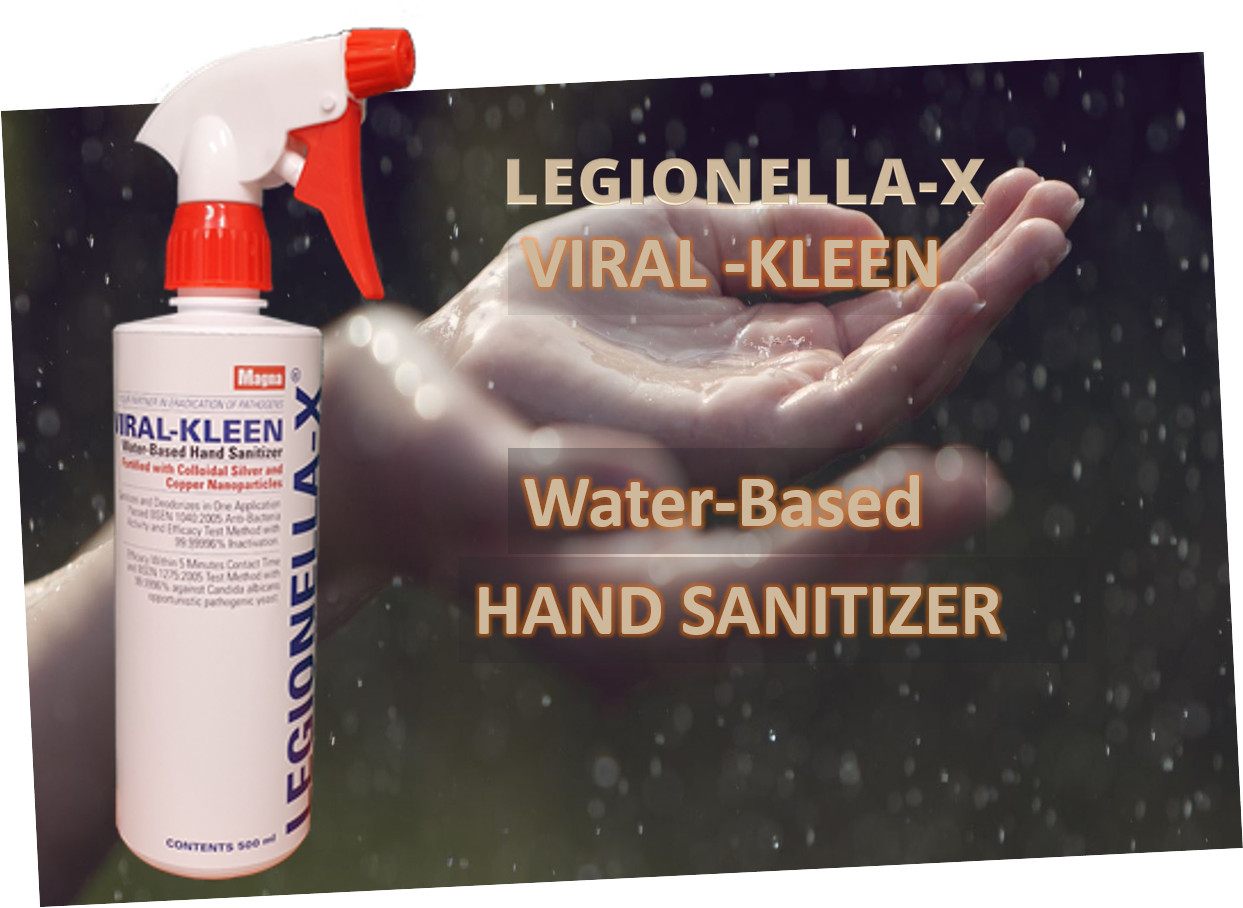 Legionella X Viral Kleen Water Based Hand Sanitizer AlcoholFree Kill
