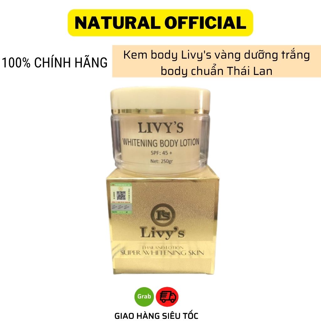 Kem body trắng da cấp tốc LIVYS chính hãng da trắng mềm mịn sau 7 ngày xuất xứ Thái Lan (250gr) thumbnail