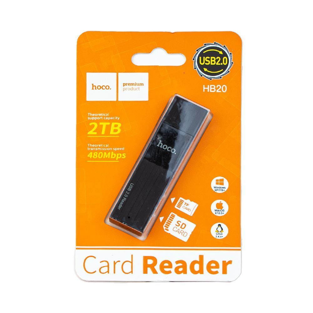 Đầu đọc thẻ nhớ Hoco HB20 - hỗ trợ khe microSD/SD