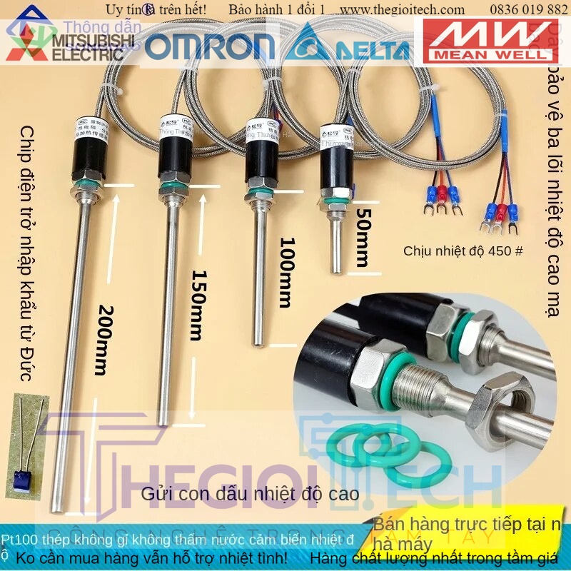 Cảm biến nhiệt độ pt100 đầu dò nhiệt độ chống thấm nước wzp-187 cảm biến nhiệt độ cặp nhiệt điện loại k/e