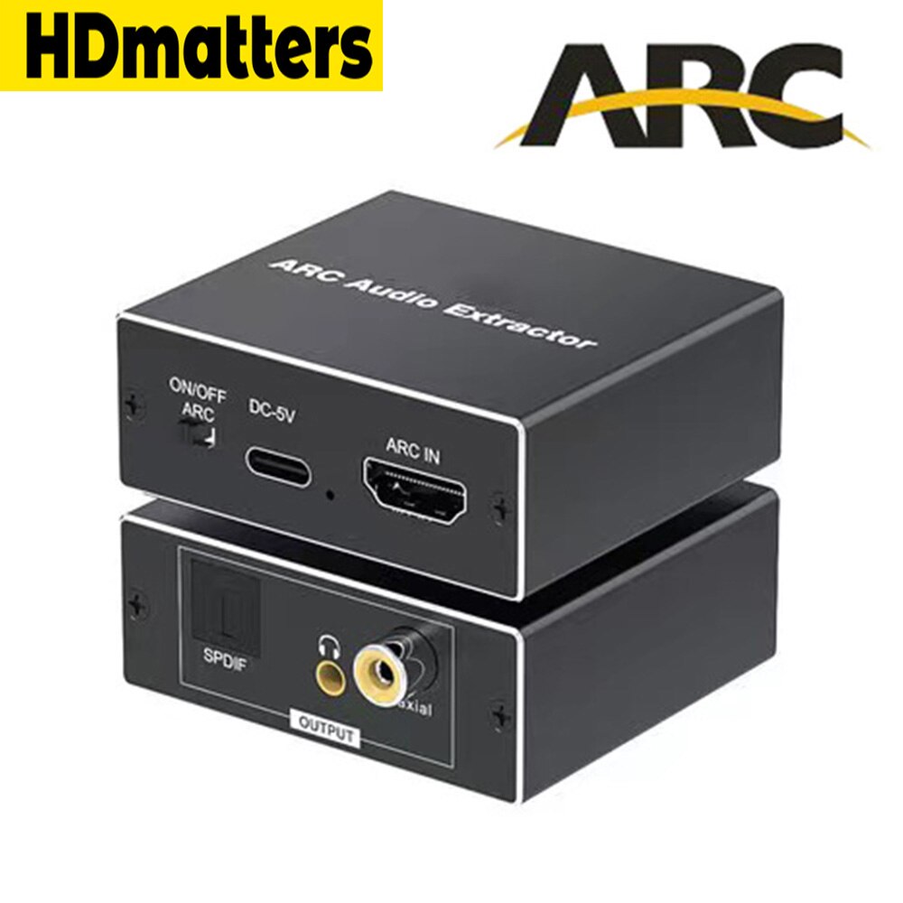 Hdmi arc adapter hdmi 2.0 arc to optical audio adapter converter hdmi arc extractor coaxial toslink audio hdmi arc to rca audio