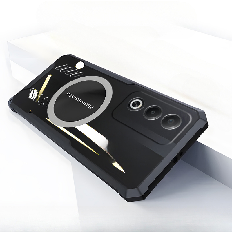 Phone case For OPPO K12X Back cover Hard Phone Case Clear Transparent Shockproof with Car Navigation Holder Ring For OPPO K12X 5G Cover cases.