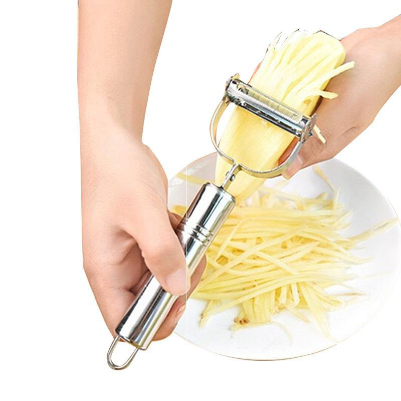 Stainless steel 2 in 1 multi-functional stainless steel fruit scraper with anti-rust. Fast vegetable fiber never-HVL tea